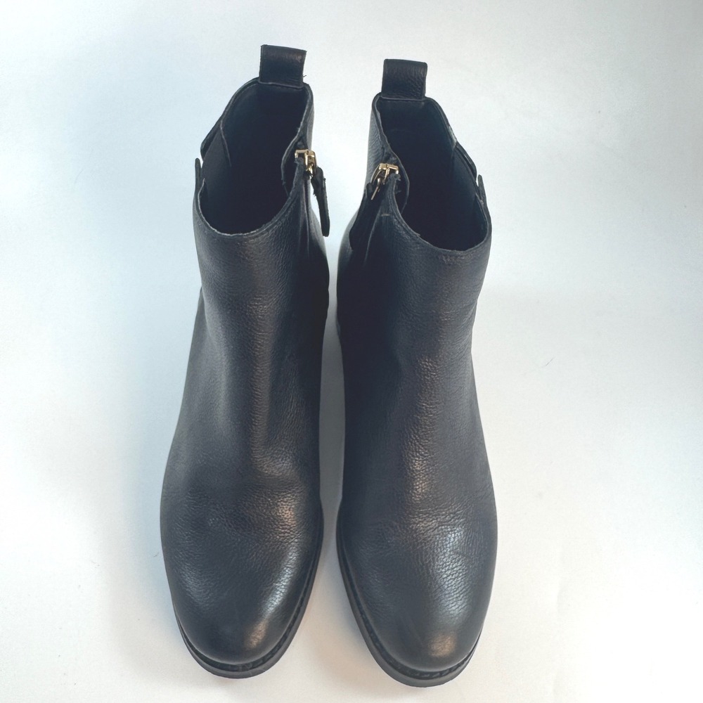 Cole Haan Addie Black Pebbled Leather Ankle Boots W21600 Block Heel Womens 7B - Picture 2 of 8